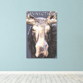 ConnecticutMooseアップクローズ キャンバスプリント (インサイチュ (ウッドフロア))