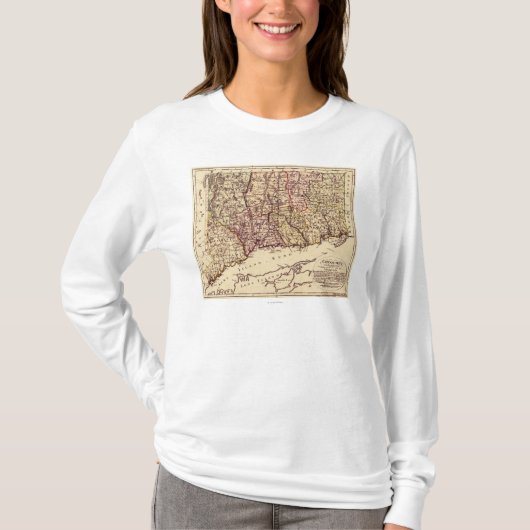 ConnecticutPanoramic MapConnecticut Tシャツ (正面)