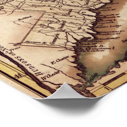 ConnecticutPanoric MapConnecticut ポスター (角)