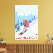 ConnecticutSnowboarderシーン キャンバスプリント (インサイチュ (リビング))