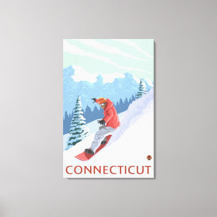 ConnecticutSnowboarder場面 キャンバスプリント