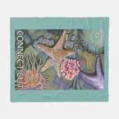 ConnecticutTidepool場面 フリースブランケット (正面(横))