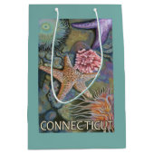 ConnecticutTidepool場面 ミディアムペーパーバッグ (正面)
