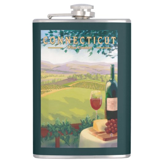 ConnecticutWineの国場面 フラスク (正面)