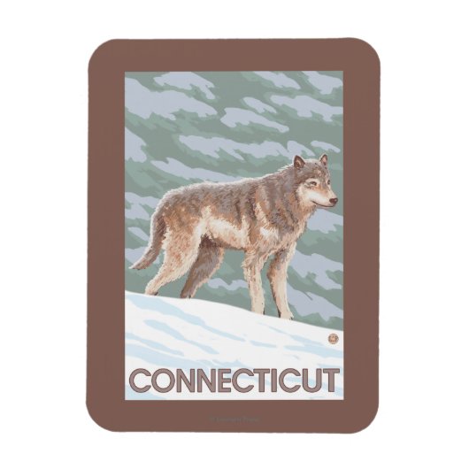 ConnecticutWolfシーン マグネット (縦)