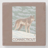 ConnecticutWolf場面 ストーンコースター (正面)