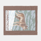 ConnecticutWolf場面 フリースブランケット (正面(横))