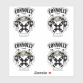 Connolly Crest Irish Translation & Meaning (x4) シール (シート)