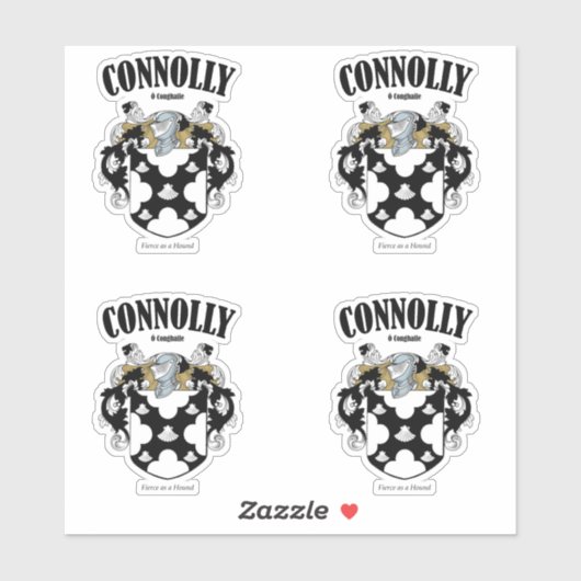 Connolly Crest Irish Translation & Meaning (x4) シール (シート)