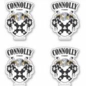 Connolly Crest Irish Translation & Meaning (x4) シール (正面)