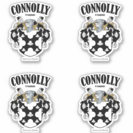 Connolly Crest Irish Translation & Meaning (x4) シール