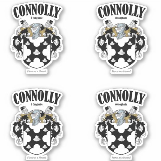 Connolly Crest Irish Translation & Meaning (x4) シール (正面)