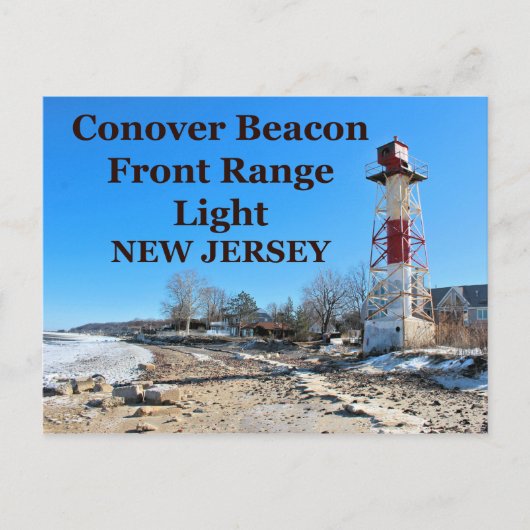 Conover Beacon Front Range Light, NJ Postcard ポストカード (正面)
