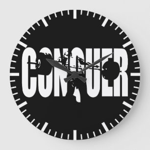 CONQUER – オリンピック重量挙げ – ジムやる気を起こさせる ラージ壁時計
