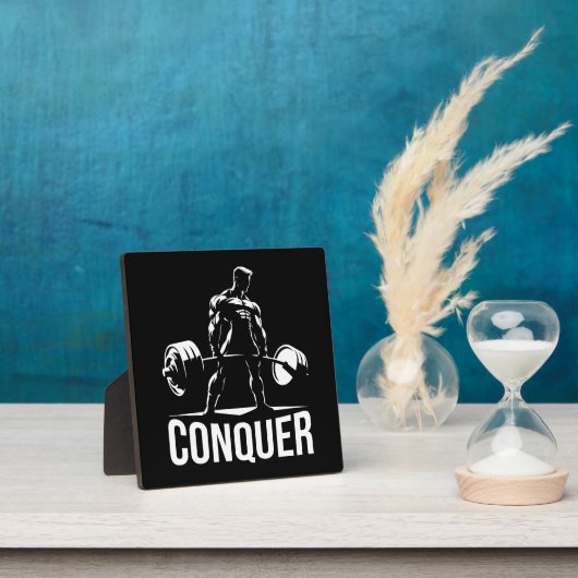 CONQUER – ジムやる気を起こさせる,トレーニングフィットネスアニメ フォトプラーク (インサイチュ)