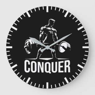CONQUER – ジムやる気を起こさせる,トレーニングフィットネスアニメ ラージ壁時計