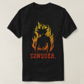 CONQUER - Anime Gym やる気を起こさせる Tシャツ (デザイン正面)