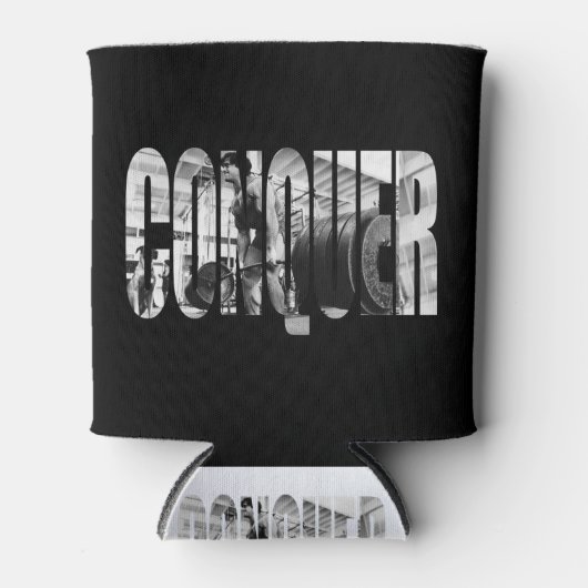 CONQUER、Deadlift、トレーニング やる気を起こさせる 缶クーラー (正面)