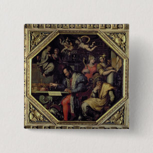 conquesを計画しているCosimo Iのde Medici (1519-74年) 缶バッジ