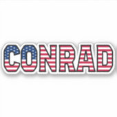 Conrad Name Vorname USA Sticker Stickerset シール (正面)