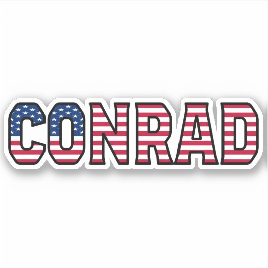 Conrad Name Vorname USA Sticker Stickerset シール (正面)