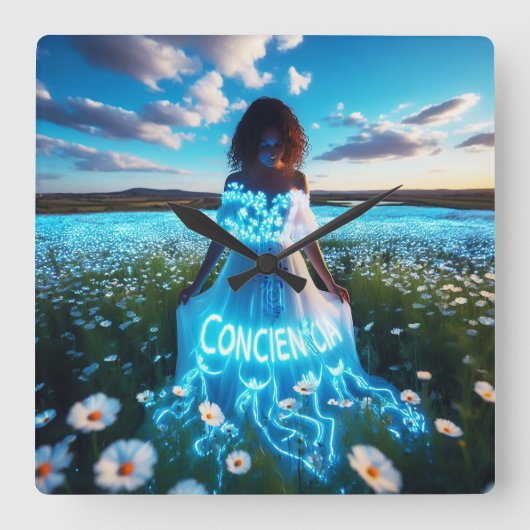 Consciousness / Conciencia スクエア壁時計 (正面)