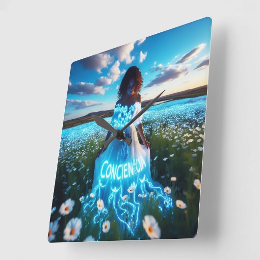 Consciousness / Conciencia スクエア壁時計 (傾斜)