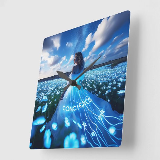 Consciousness / Conciencia スクエア壁時計 (傾斜)