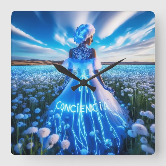 Consciousness / Conciencia スクエア壁時計 (正面)