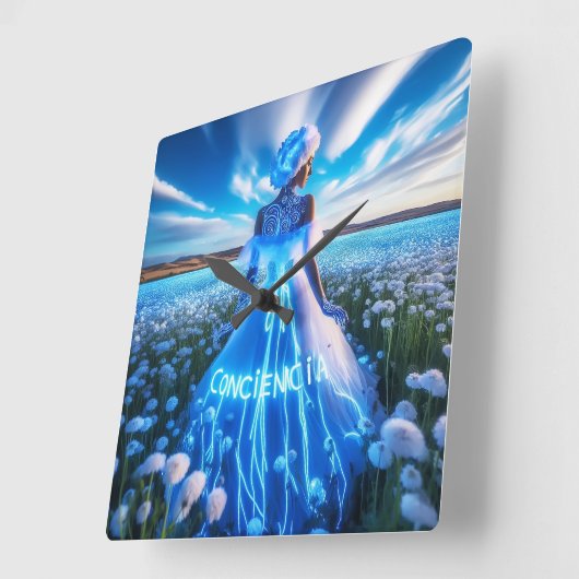 Consciousness / Conciencia スクエア壁時計 (傾斜)