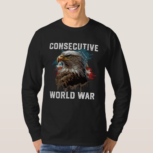 Consecutive World War American Veteran USA Fourth  Tシャツ (正面)