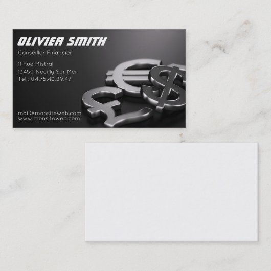 Conseiller Financier 名刺 (正面/裏面)