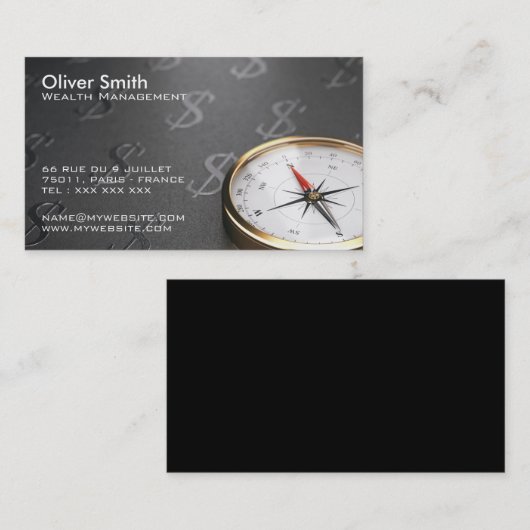 Conseiller financier, gestionnaire de patrimoine. 名刺 (正面/裏面)