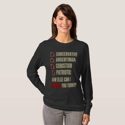 Conservative Argentinian Christian Patriotic Tシャツ (正面フル)