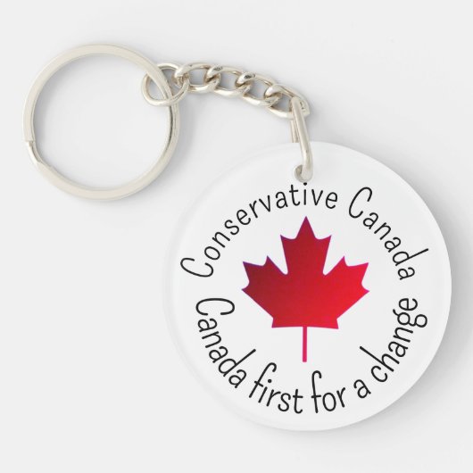 Conservative Canada. Canada first for a change. キーホルダー (正面)
