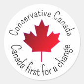 Conservative Canada. Canada First for a change.  ラウンドシール (正面)