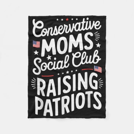 Conservative Moms Social Club Raising Patriots  フリースブランケット (正面)