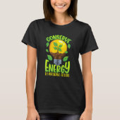 Conserve Energy Lightbulb Tree Green Environment Tシャツ (正面)