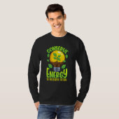 Conserve Energy Lightbulb Tree Green Environment Tシャツ (正面フル)