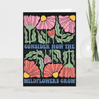 Consider how the wildflowers grow bible verse boho カード