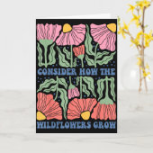 Consider how the wildflowers grow bible verse boho カード (黄色い花)