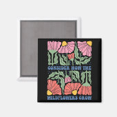 Consider how the wildflowers grow bible verse boho マグネット (正面/裏面)
