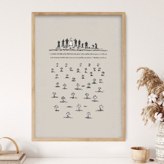 Consider the Lilies, Matthew 6_28, BibleSketches,  ポスター