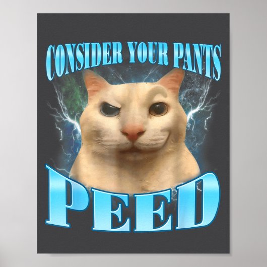 Consider Your Pants Peed Funny Freak Cat Meme Humo ポスター (正面)