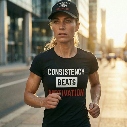 Consistency Beats Motivation Gym Workout T-Shirt Tシャツ