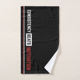 Consistency Beats Motivation Gym Workout Towel ハンドタオル