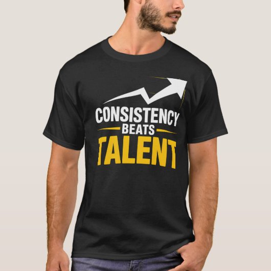 CONSISTENCY BEATS TALENT – Discipline & Success Mi Tシャツ (正面)