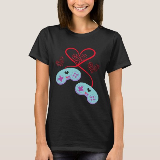 Console Arcade Happy Valentine s Day Love Relation Tシャツ (正面)