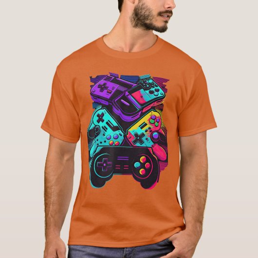 Console Control Classic Black Gaming boy Tシャツ (正面)