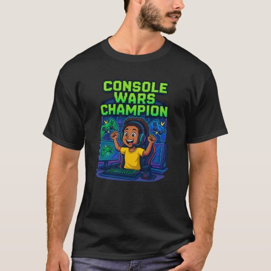 “Console Wars Champion – Gamer T-Shirt” Tシャツ (正面)